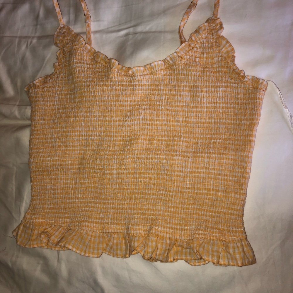 Yellow and white tank top